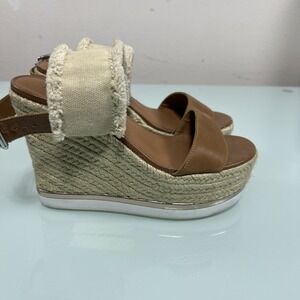 Steve Madden Vivey 6M Platform Espadrille Wedge Tan Summer